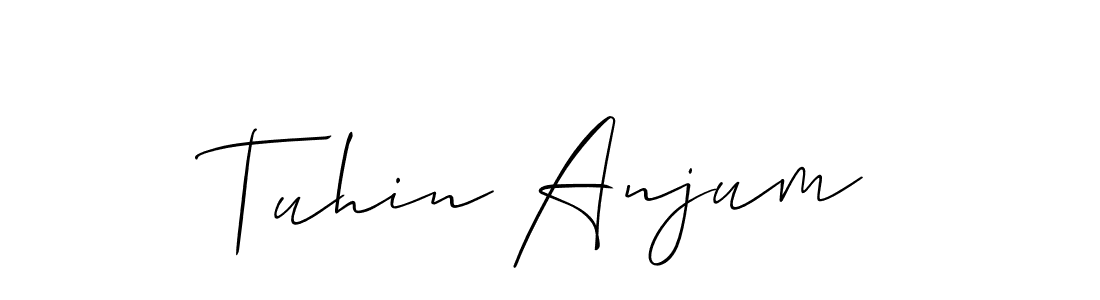 How to make Tuhin Anjum signature? Allison_Script is a professional autograph style. Create handwritten signature for Tuhin Anjum name. Tuhin Anjum signature style 2 images and pictures png