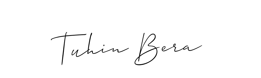 Make a beautiful signature design for name Tuhin Bera. With this signature (Allison_Script) style, you can create a handwritten signature for free. Tuhin Bera signature style 2 images and pictures png