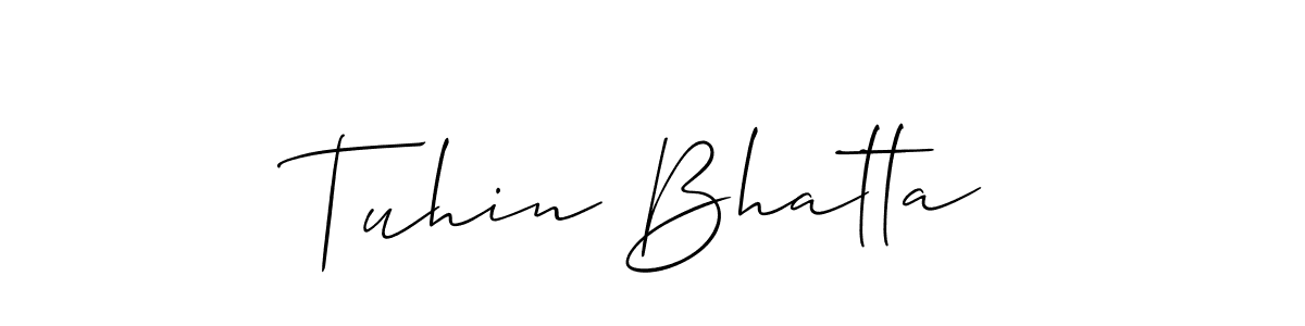 You should practise on your own different ways (Allison_Script) to write your name (Tuhin Bhatta) in signature. don't let someone else do it for you. Tuhin Bhatta signature style 2 images and pictures png