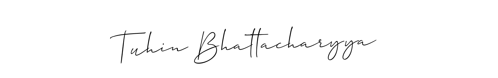 Tuhin Bhattacharyya stylish signature style. Best Handwritten Sign (Allison_Script) for my name. Handwritten Signature Collection Ideas for my name Tuhin Bhattacharyya. Tuhin Bhattacharyya signature style 2 images and pictures png