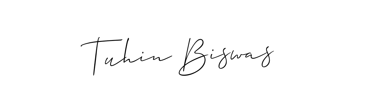Also we have Tuhin Biswas name is the best signature style. Create professional handwritten signature collection using Allison_Script autograph style. Tuhin Biswas signature style 2 images and pictures png