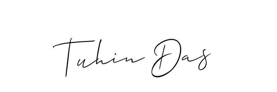 Use a signature maker to create a handwritten signature online. With this signature software, you can design (Allison_Script) your own signature for name Tuhin Das. Tuhin Das signature style 2 images and pictures png