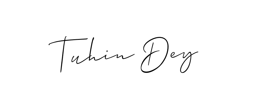 Use a signature maker to create a handwritten signature online. With this signature software, you can design (Allison_Script) your own signature for name Tuhin Dey. Tuhin Dey signature style 2 images and pictures png