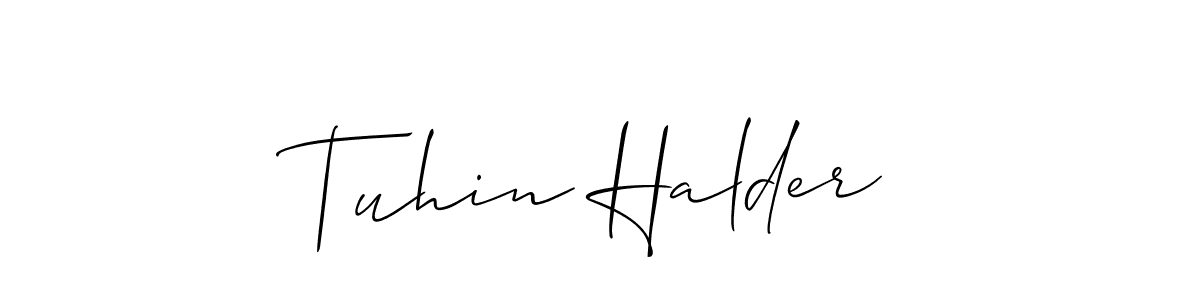 Use a signature maker to create a handwritten signature online. With this signature software, you can design (Allison_Script) your own signature for name Tuhin Halder. Tuhin Halder signature style 2 images and pictures png