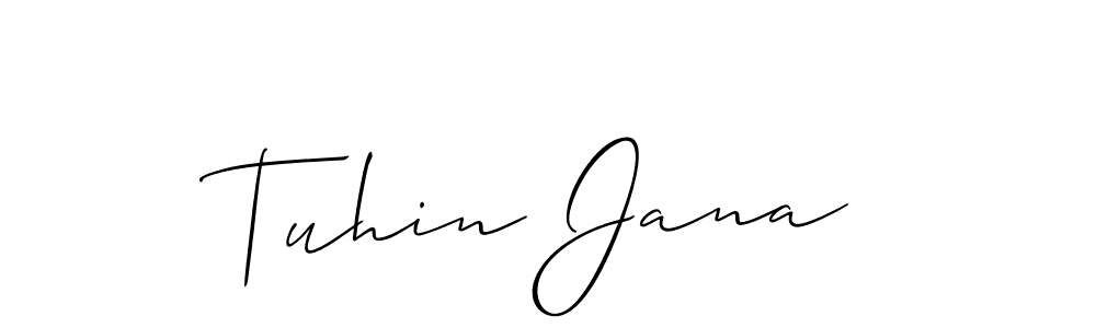 Create a beautiful signature design for name Tuhin Jana. With this signature (Allison_Script) fonts, you can make a handwritten signature for free. Tuhin Jana signature style 2 images and pictures png