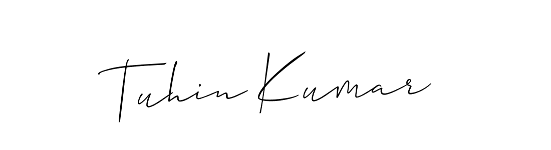 How to make Tuhin Kumar name signature. Use Allison_Script style for creating short signs online. This is the latest handwritten sign. Tuhin Kumar signature style 2 images and pictures png