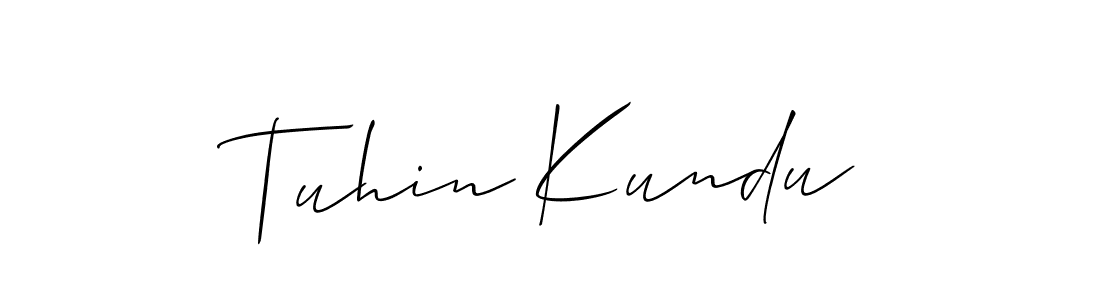 Design your own signature with our free online signature maker. With this signature software, you can create a handwritten (Allison_Script) signature for name Tuhin Kundu. Tuhin Kundu signature style 2 images and pictures png