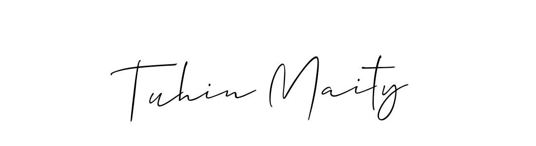 Design your own signature with our free online signature maker. With this signature software, you can create a handwritten (Allison_Script) signature for name Tuhin Maity. Tuhin Maity signature style 2 images and pictures png