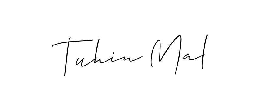 Use a signature maker to create a handwritten signature online. With this signature software, you can design (Allison_Script) your own signature for name Tuhin Mal. Tuhin Mal signature style 2 images and pictures png