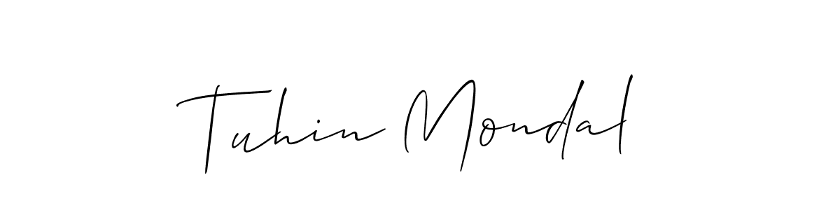 Make a short Tuhin Mondal signature style. Manage your documents anywhere anytime using Allison_Script. Create and add eSignatures, submit forms, share and send files easily. Tuhin Mondal signature style 2 images and pictures png