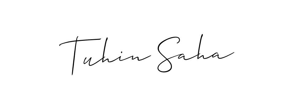How to Draw Tuhin Saha signature style? Allison_Script is a latest design signature styles for name Tuhin Saha. Tuhin Saha signature style 2 images and pictures png