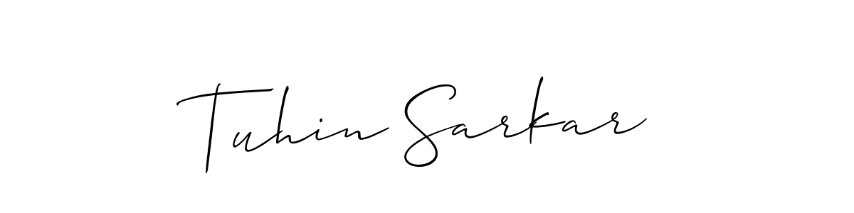 The best way (Allison_Script) to make a short signature is to pick only two or three words in your name. The name Tuhin Sarkar include a total of six letters. For converting this name. Tuhin Sarkar signature style 2 images and pictures png