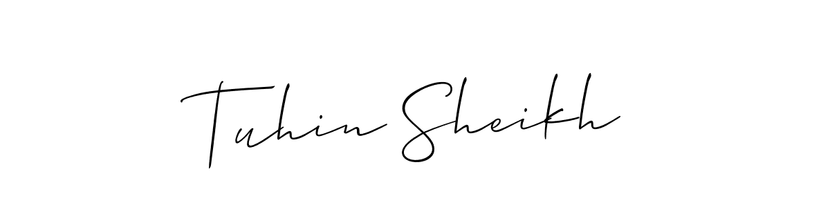 Also we have Tuhin Sheikh name is the best signature style. Create professional handwritten signature collection using Allison_Script autograph style. Tuhin Sheikh signature style 2 images and pictures png