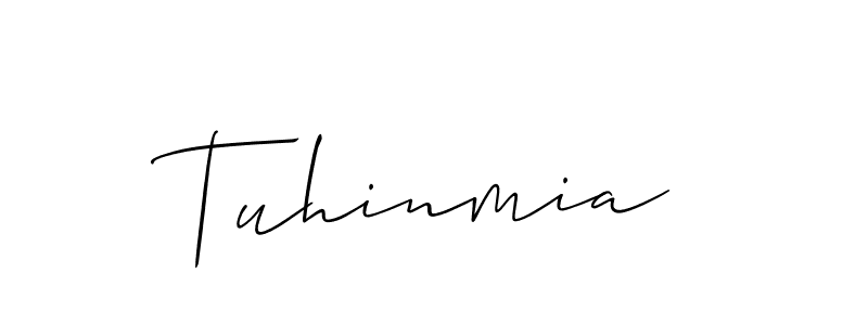 Also we have Tuhinmia name is the best signature style. Create professional handwritten signature collection using Allison_Script autograph style. Tuhinmia signature style 2 images and pictures png