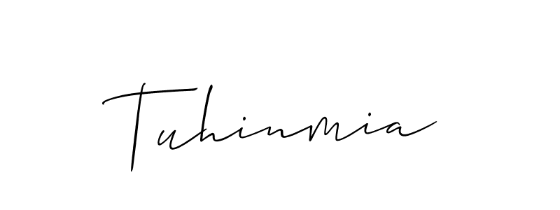 Make a beautiful signature design for name Tuhinmia. With this signature (Allison_Script) style, you can create a handwritten signature for free. Tuhinmia signature style 2 images and pictures png