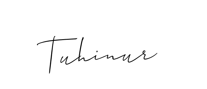 Use a signature maker to create a handwritten signature online. With this signature software, you can design (Allison_Script) your own signature for name Tuhinur. Tuhinur signature style 2 images and pictures png