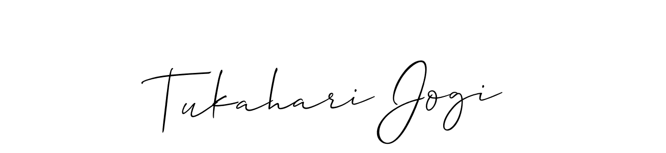 Create a beautiful signature design for name Tukahari Jogi. With this signature (Allison_Script) fonts, you can make a handwritten signature for free. Tukahari Jogi signature style 2 images and pictures png