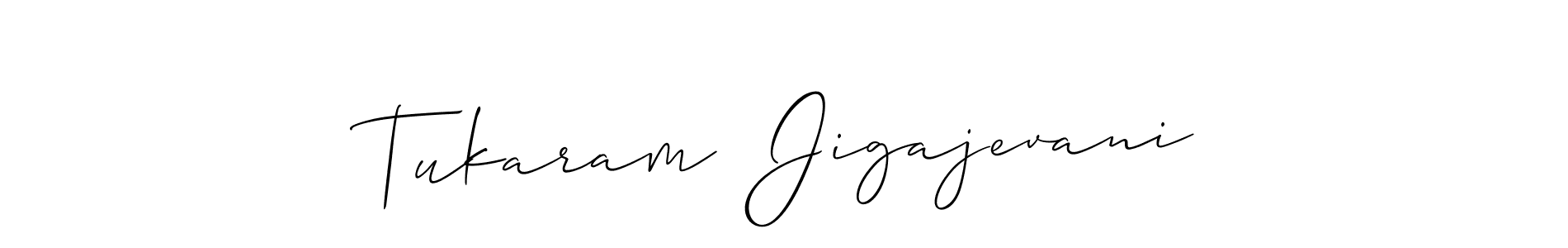Make a short Tukaram  Jigajevani signature style. Manage your documents anywhere anytime using Allison_Script. Create and add eSignatures, submit forms, share and send files easily. Tukaram  Jigajevani signature style 2 images and pictures png