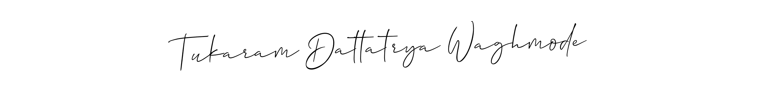 Use a signature maker to create a handwritten signature online. With this signature software, you can design (Allison_Script) your own signature for name Tukaram Dattatrya Waghmode. Tukaram Dattatrya Waghmode signature style 2 images and pictures png