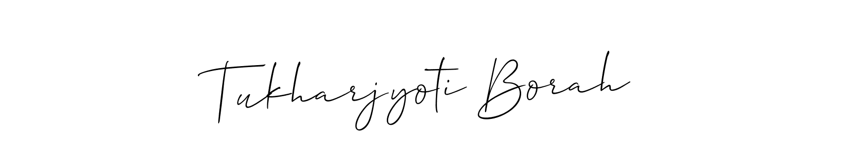 How to make Tukharjyoti Borah signature? Allison_Script is a professional autograph style. Create handwritten signature for Tukharjyoti Borah name. Tukharjyoti Borah signature style 2 images and pictures png