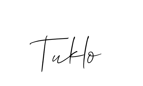 if you are searching for the best signature style for your name Tuklo. so please give up your signature search. here we have designed multiple signature styles  using Allison_Script. Tuklo signature style 2 images and pictures png