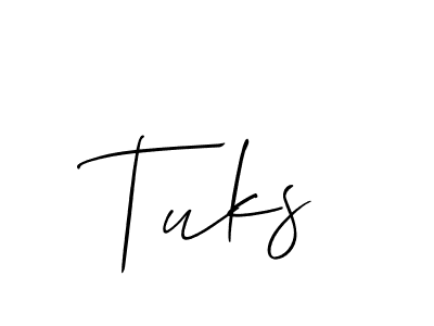 Use a signature maker to create a handwritten signature online. With this signature software, you can design (Allison_Script) your own signature for name Tuks. Tuks signature style 2 images and pictures png