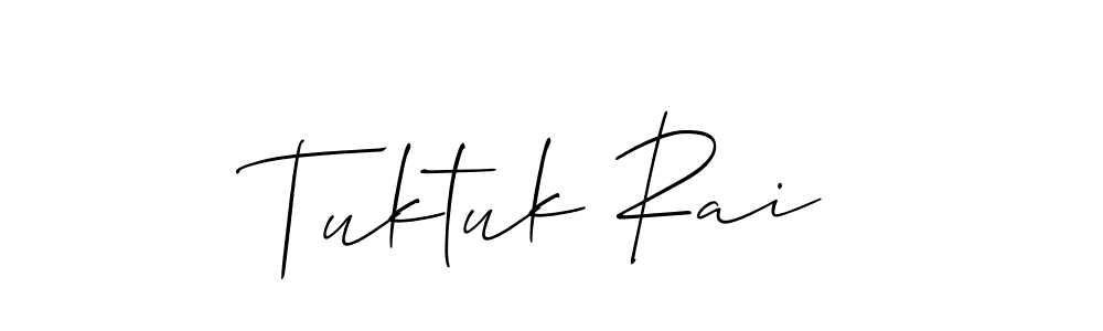 if you are searching for the best signature style for your name Tuktuk Rai. so please give up your signature search. here we have designed multiple signature styles  using Allison_Script. Tuktuk Rai signature style 2 images and pictures png