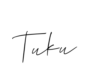 Make a beautiful signature design for name Tuku. With this signature (Allison_Script) style, you can create a handwritten signature for free. Tuku signature style 2 images and pictures png