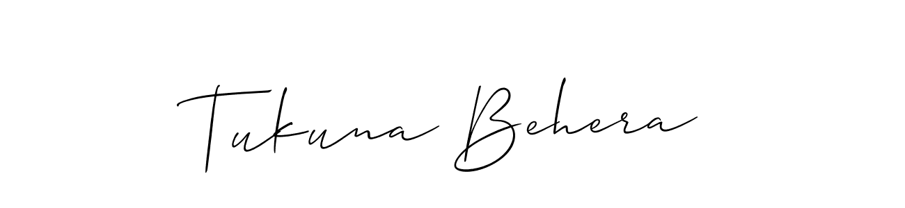 Also we have Tukuna Behera name is the best signature style. Create professional handwritten signature collection using Allison_Script autograph style. Tukuna Behera signature style 2 images and pictures png