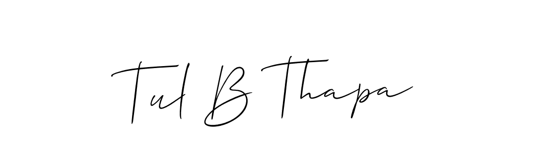 It looks lik you need a new signature style for name Tul B Thapa. Design unique handwritten (Allison_Script) signature with our free signature maker in just a few clicks. Tul B Thapa signature style 2 images and pictures png