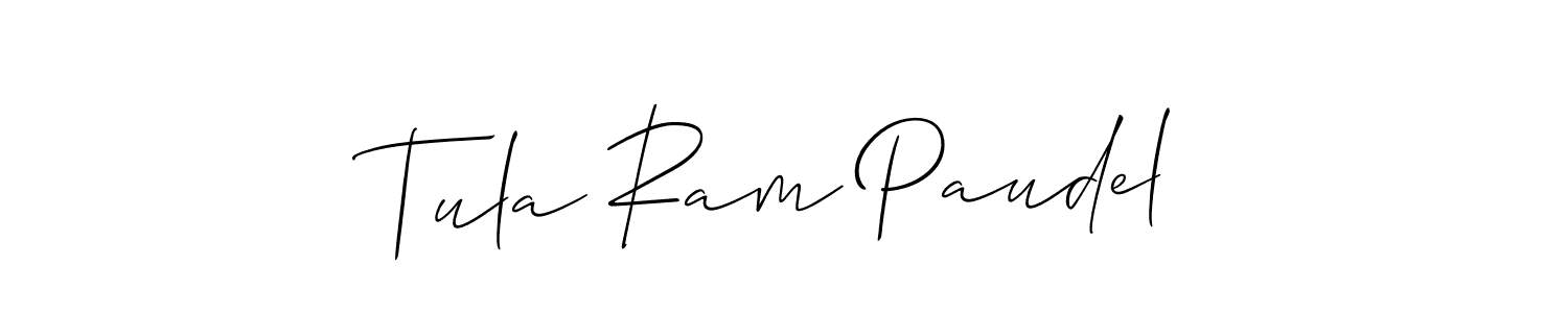 This is the best signature style for the Tula Ram Paudel name. Also you like these signature font (Allison_Script). Mix name signature. Tula Ram Paudel signature style 2 images and pictures png