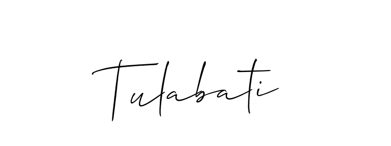 Create a beautiful signature design for name Tulabati. With this signature (Allison_Script) fonts, you can make a handwritten signature for free. Tulabati signature style 2 images and pictures png