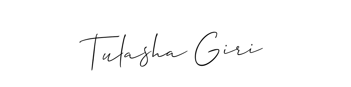 Similarly Allison_Script is the best handwritten signature design. Signature creator online .You can use it as an online autograph creator for name Tulasha Giri. Tulasha Giri signature style 2 images and pictures png