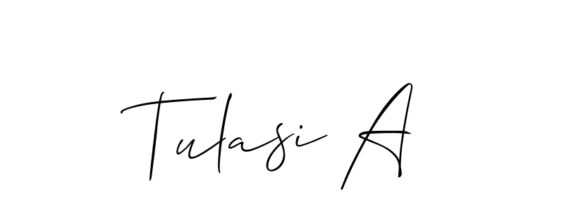 How to Draw Tulasi A signature style? Allison_Script is a latest design signature styles for name Tulasi A. Tulasi A signature style 2 images and pictures png