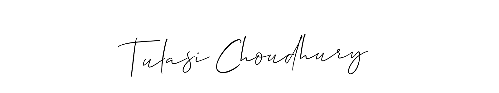 Allison_Script is a professional signature style that is perfect for those who want to add a touch of class to their signature. It is also a great choice for those who want to make their signature more unique. Get Tulasi Choudhury name to fancy signature for free. Tulasi Choudhury signature style 2 images and pictures png