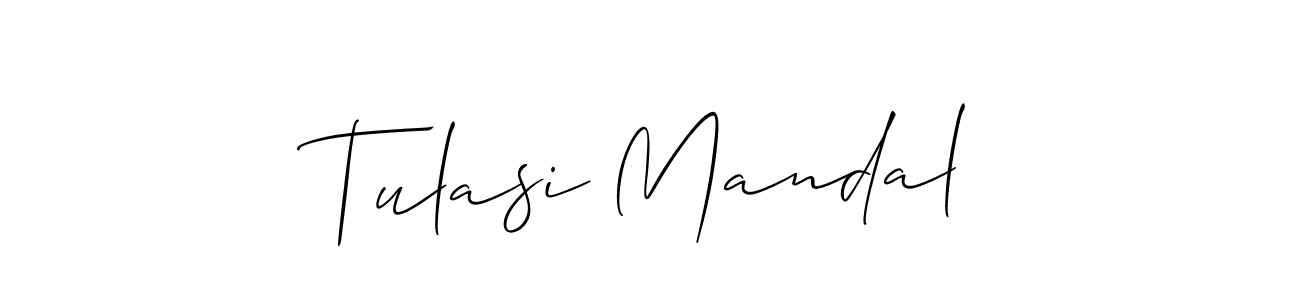 Create a beautiful signature design for name Tulasi Mandal. With this signature (Allison_Script) fonts, you can make a handwritten signature for free. Tulasi Mandal signature style 2 images and pictures png