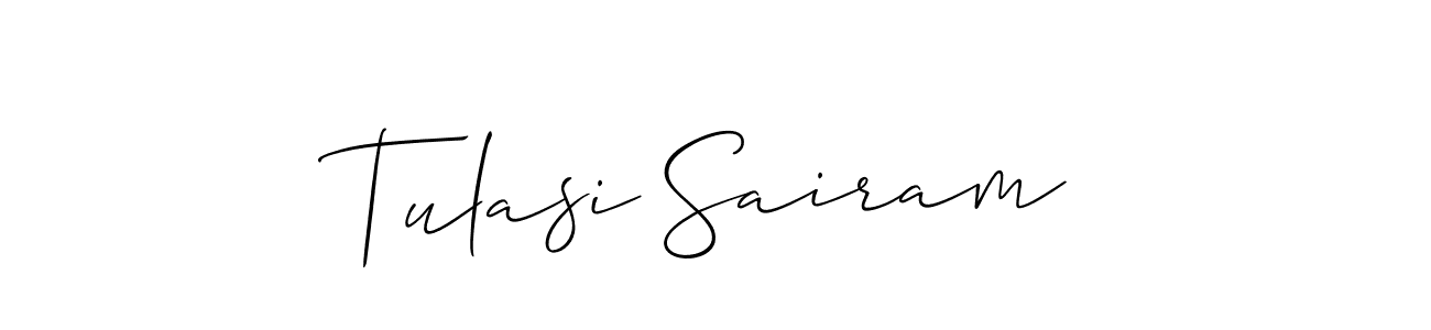 How to make Tulasi Sairam name signature. Use Allison_Script style for creating short signs online. This is the latest handwritten sign. Tulasi Sairam signature style 2 images and pictures png