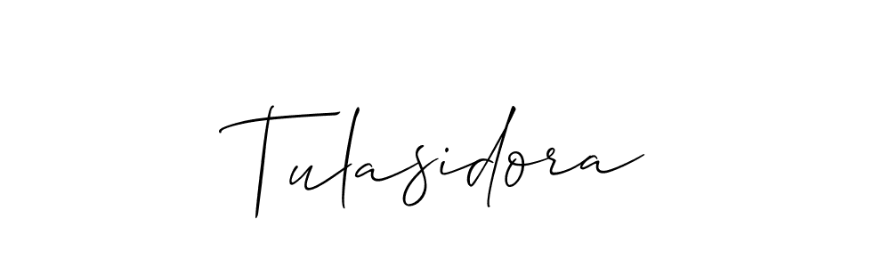 How to make Tulasidora signature? Allison_Script is a professional autograph style. Create handwritten signature for Tulasidora name. Tulasidora signature style 2 images and pictures png