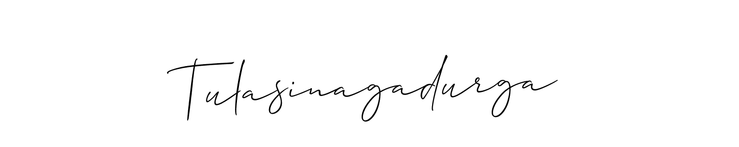 It looks lik you need a new signature style for name Tulasinagadurga. Design unique handwritten (Allison_Script) signature with our free signature maker in just a few clicks. Tulasinagadurga signature style 2 images and pictures png