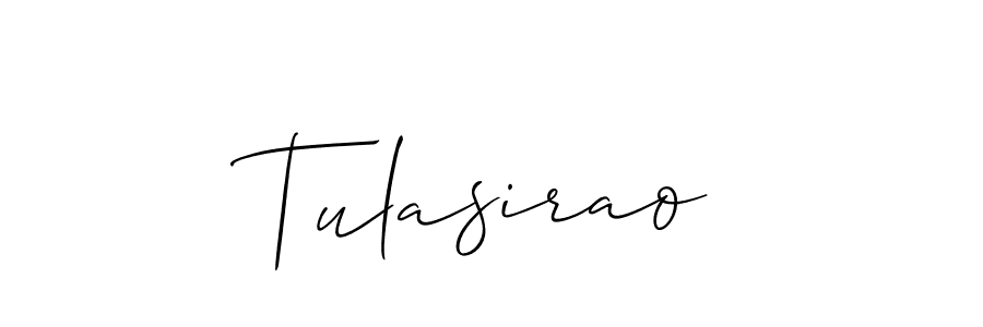 The best way (Allison_Script) to make a short signature is to pick only two or three words in your name. The name Tulasirao include a total of six letters. For converting this name. Tulasirao signature style 2 images and pictures png