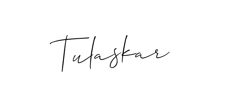 Make a beautiful signature design for name Tulaskar. With this signature (Allison_Script) style, you can create a handwritten signature for free. Tulaskar signature style 2 images and pictures png