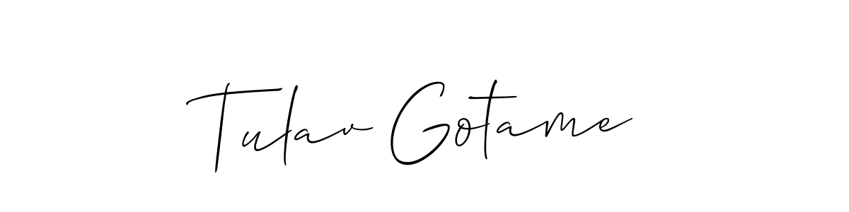 How to Draw Tulav Gotame signature style? Allison_Script is a latest design signature styles for name Tulav Gotame. Tulav Gotame signature style 2 images and pictures png