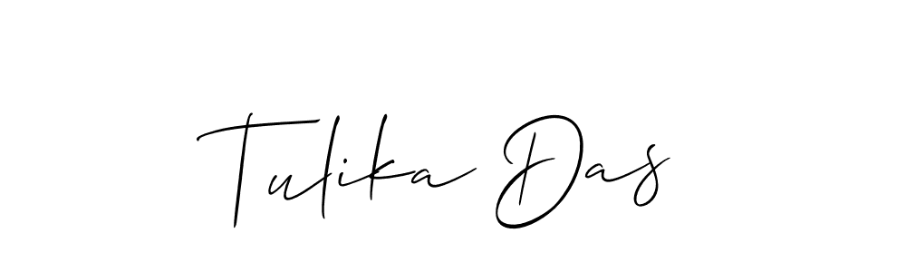 Make a beautiful signature design for name Tulika Das. With this signature (Allison_Script) style, you can create a handwritten signature for free. Tulika Das signature style 2 images and pictures png
