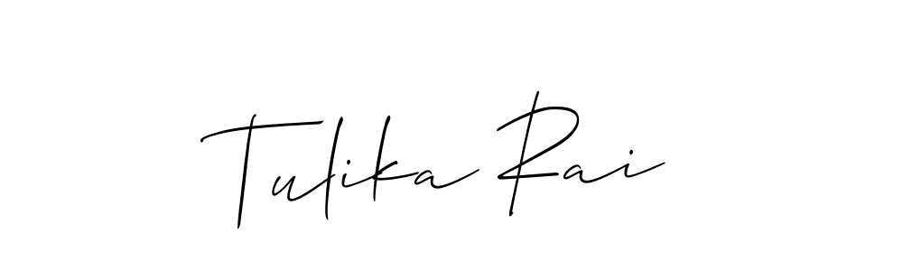 It looks lik you need a new signature style for name Tulika Rai. Design unique handwritten (Allison_Script) signature with our free signature maker in just a few clicks. Tulika Rai signature style 2 images and pictures png