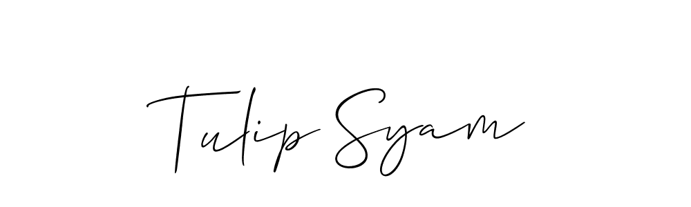 Allison_Script is a professional signature style that is perfect for those who want to add a touch of class to their signature. It is also a great choice for those who want to make their signature more unique. Get Tulip Syam name to fancy signature for free. Tulip Syam signature style 2 images and pictures png