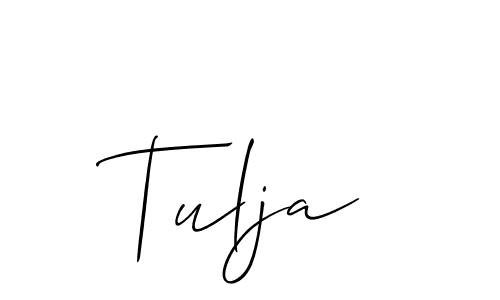 Create a beautiful signature design for name Tulja. With this signature (Allison_Script) fonts, you can make a handwritten signature for free. Tulja signature style 2 images and pictures png