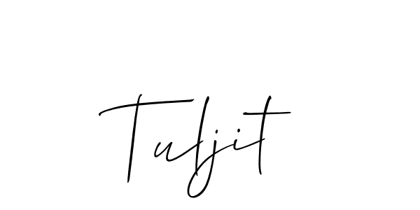 Make a beautiful signature design for name Tuljit. With this signature (Allison_Script) style, you can create a handwritten signature for free. Tuljit signature style 2 images and pictures png