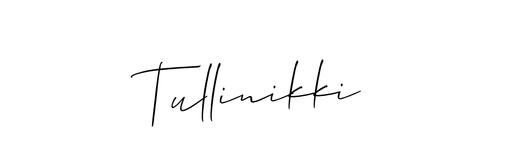 How to make Tullinikki name signature. Use Allison_Script style for creating short signs online. This is the latest handwritten sign. Tullinikki signature style 2 images and pictures png
