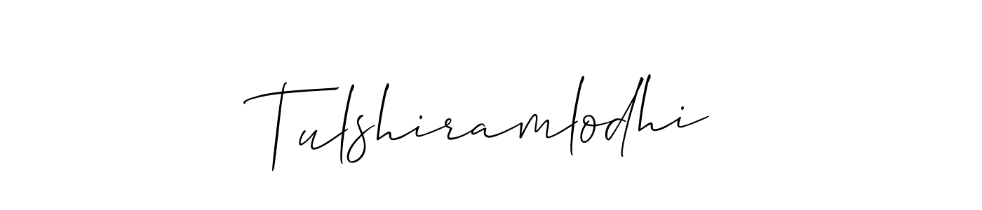 Make a beautiful signature design for name Tulshiramlodhi. With this signature (Allison_Script) style, you can create a handwritten signature for free. Tulshiramlodhi signature style 2 images and pictures png