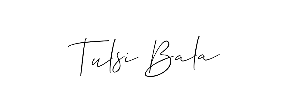 It looks lik you need a new signature style for name Tulsi Bala. Design unique handwritten (Allison_Script) signature with our free signature maker in just a few clicks. Tulsi Bala signature style 2 images and pictures png